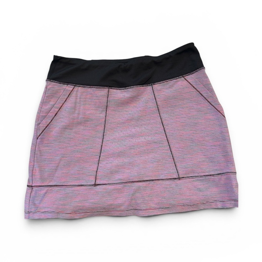 Title Nine Womens Striped Athletic Skort Pink Purple Space Dye Active Skirt M